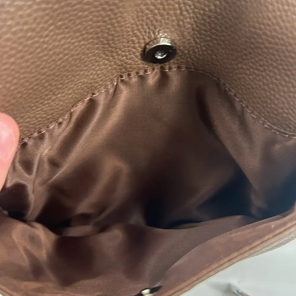 NWT brown leather tan crossbody bag
